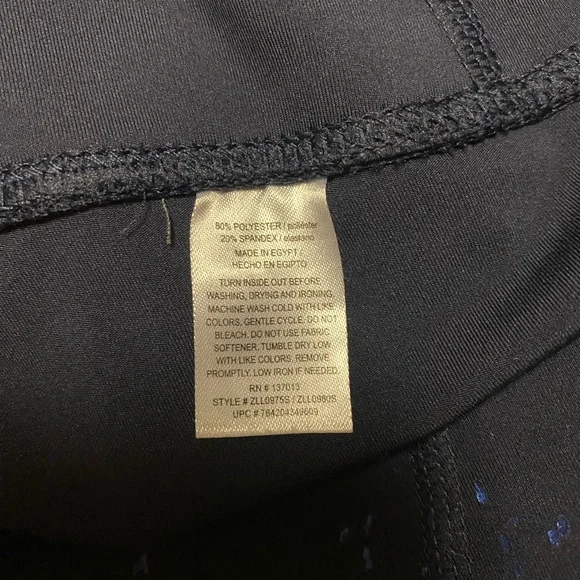 Z by Zobha Women’s Shine High Waisted Leggings Size L Athletic Navy Sparkle - Picture 6 of 14